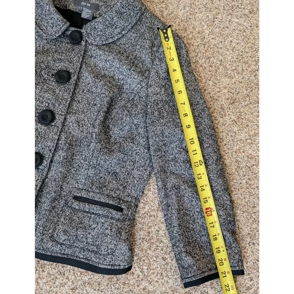 Per Se Women's Gray Black Wool Blend Tweed 2 Piece Skirt Suit Size US 16 UK 18 - Picture 14 of 16